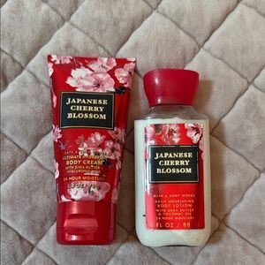 Bath & Body Works Japanese Cherry Blossom Body Cream and Lotion - Red and White